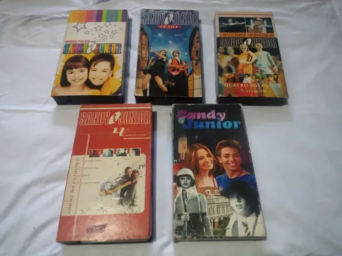 Lote com 5 fitas VHS originais Sandy e Júnior 