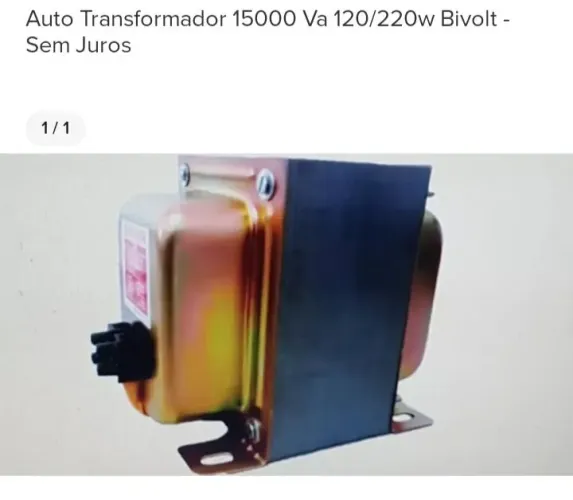Auto Transformador 15000 Va 120/220w Bivolt