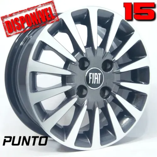 Roda aro 15 Fiat Punto grafite com diamantado jogo novo
