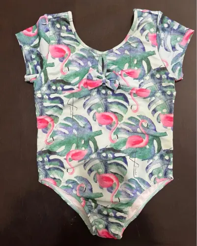 Roupa para praia para 3 anos desenho Flamingo Tropical - 