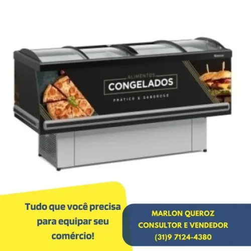 Ilha de Congelados 2M Gelopar Vidro Curvo
