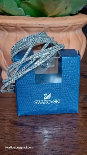 Bracelete Slake Swarovski prata