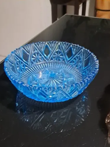 saladeira  azul antiga cristal