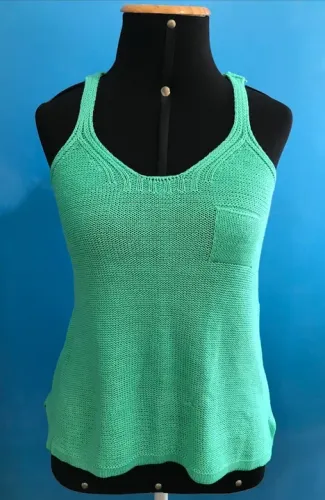 Blusa Regata Tricot Acrilico Myth Tamanho M Cor Verde Feminina