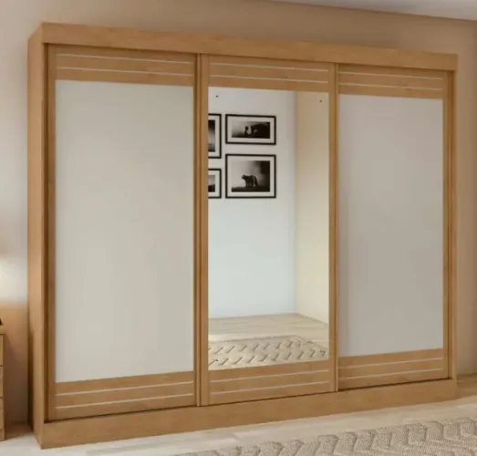 Guarda Roupa 3 Portas Deslizantes c/ Espelho 6 Gavetas Novo entregamos