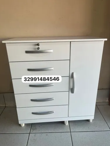 Cômoda com 5 Gavetas e Sapateira Super Promoção