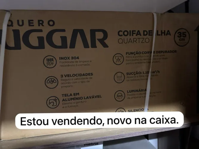 Coifa de Ilha Quartzo - Nova na Caixa