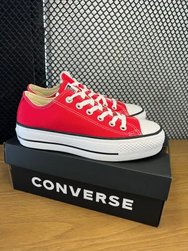 Tênis Chuck Taylor All Star Lift Canvas Vermelho Plataforma Original 