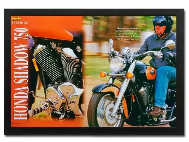 Honda Shadow 750 De Luxe 1999 - Quadro / pôster decorativo com matéria original de revista