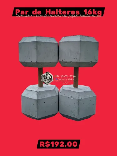 Halteres Par de 16kg Sextavados