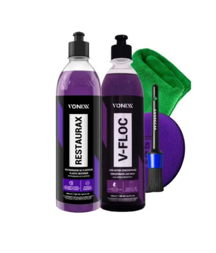 Achadinho Shopee! Kit Renovador de Plásticos + Floculante + Shampoo Neutro + Aplicado