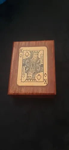 Porta Baralho Madeira com Metal Antigo Rustico Artesanal