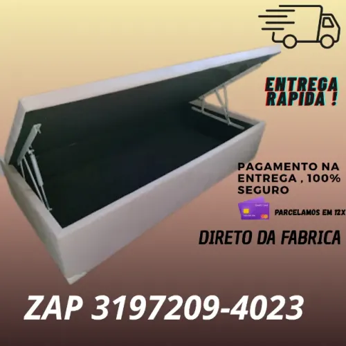 Cama Solteiro com Baú 88x1,88 - Alta Qualidade e Pronta Entrega