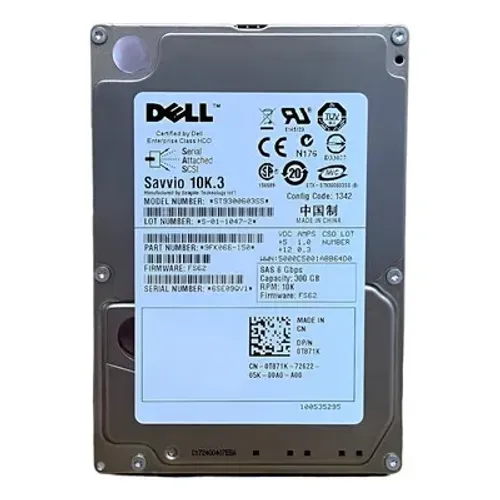 Hd dell 300gb 10k sas pn oh8dvc