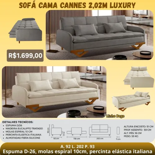 Sofá cama Cannes 2.02