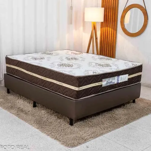 Colchão Casal Molas Ensacadas + Box Casal Korino Marrom OPORTUNIDADE rf22