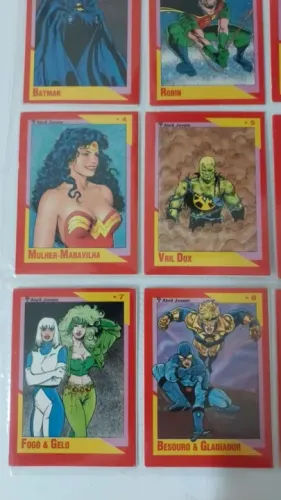 Cartas Liga da Justiça Editora Abril 1993, Coleção completa com 20 cards