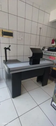 Balcão Checkout 1,50m Cristal aço Novo
