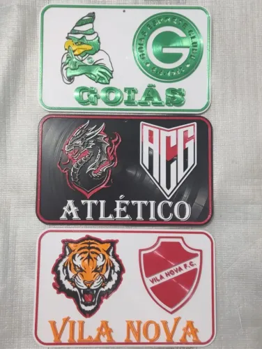 Placas decorativas de time - Plástico feita em 3D
