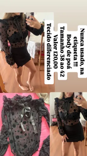 Body poá tecido diferenciado 38 ao 42