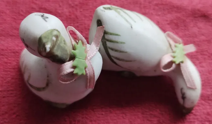 Par de Pássaros de Porcelana Decorativos