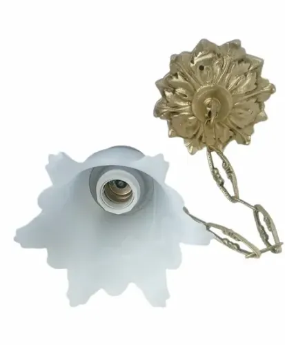 lustre pendente em bronze com tulipa murano
