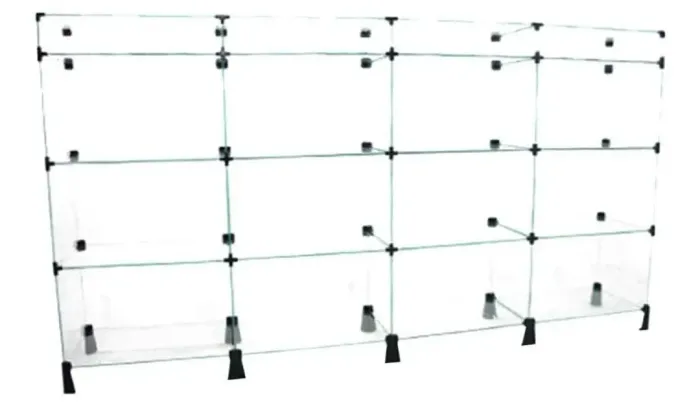 Balcão Baleiro de Vidro - 16 Compartimentos - 110x225 cm
