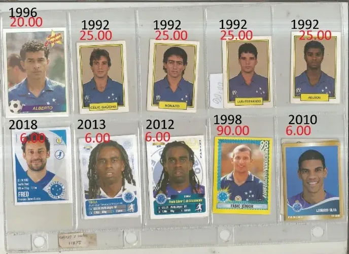 FIGURINHAS CRUZEIROS ESPORTE CLUBE - JOGADORES VARIOS ANOS 
