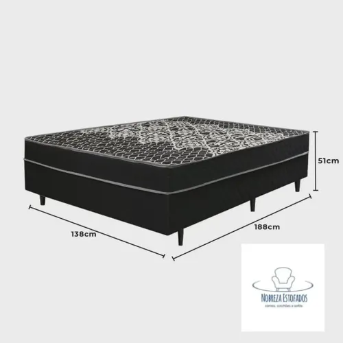 Cama box casal espuma dupla D28 na promoção 
