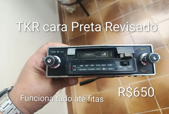 Toca fitas TKR cara PRETA Revisado, funcionando Tudo. Ac cartão 