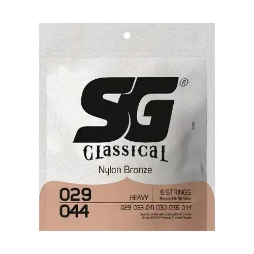 ENCORDOAMENTO NYLON BRONZE 65 35/PRATA TENS ALTA PESADA P/VIOLAO 0.029 / 0.044 SG