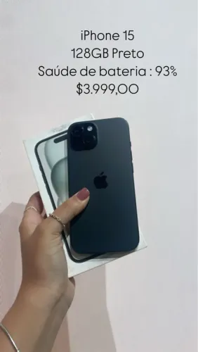 iPhone 15 Preto 128 Gigas / Sem detalhes / Loja Física em Rio Preto