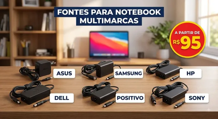 Fonte de notebook samsung sony positivo asus lenovo