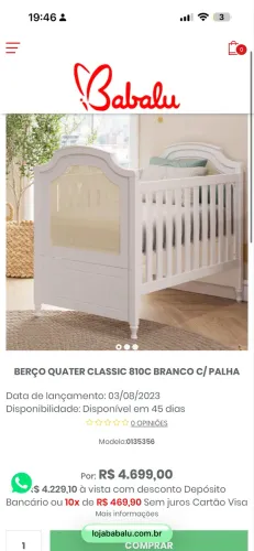 Berço Quater Seminovo