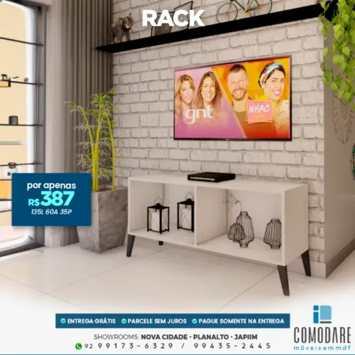 Rack para TV 1,35m - R$ 387
