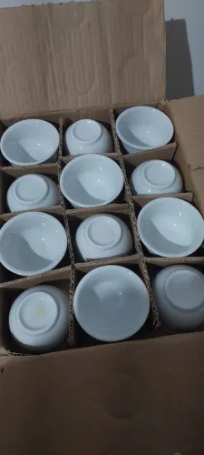 Kit com 24 potes de porcelana para iogurte - Alfa Porcelanas