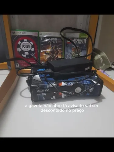 A gaveta não abre é um Xbox 360 (não deu pra colocar) marca negar e tem 3 dias de garantia