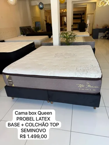Cama Box Queen PROBEL LÁTEX SEMINOVA - ENTREGAMOS