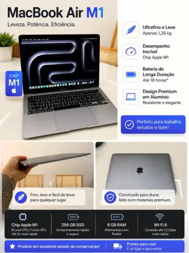 MacBook Air M1 256GB SSD - Excelente Estado | Pronto para Uso!