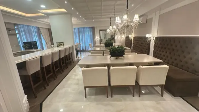 aluguel anual mobiliado 4 suites luxo  meia praia 50m do mar com vista mar itapema 