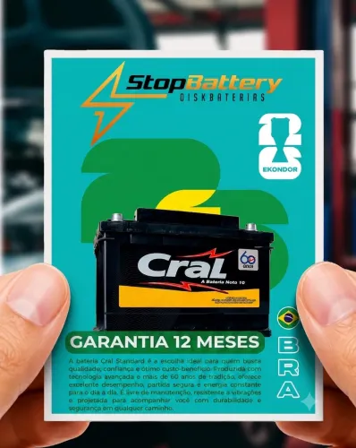 Baterias 60Ah CCA 400 selada, livre de manutenção 