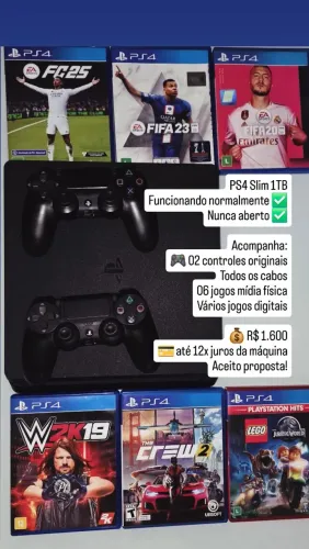 Vendo PS4 completo em ótimo estado