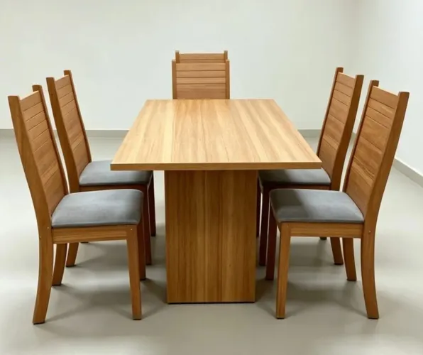 Mesa de jantar Retangular com 06 cadeiras