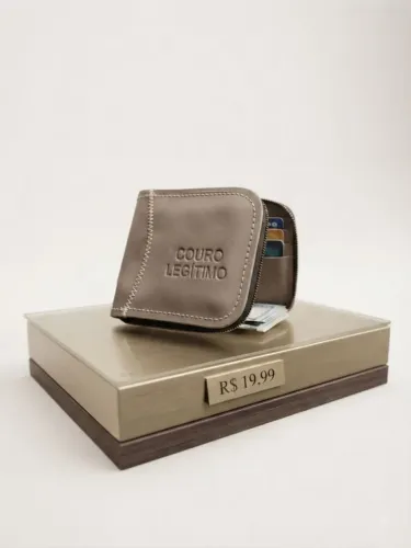 Carteira de couro masculina
