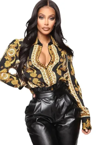 Camisa estilo Chemise estampada NOVA