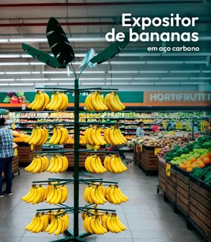 Expositor de Bananas em Aço Carbono