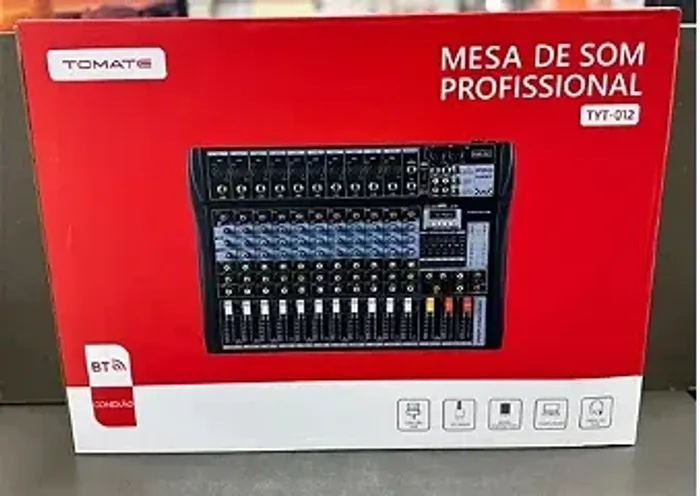 MESA DE SOM PROFISSIONAL COM CONEXAO BLUETOOTH TOMATE TYT-012