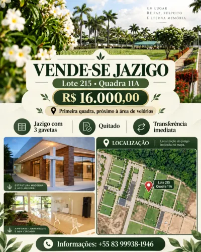 Jazigo Parque das Acácias 3 gavetas João Pessoa