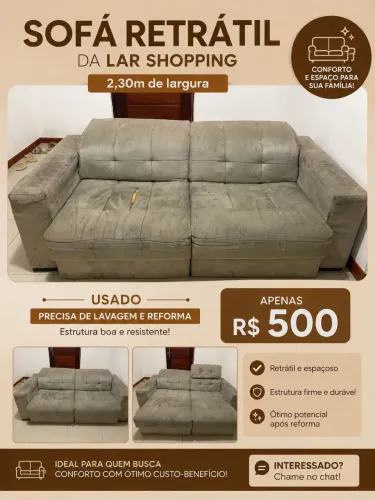 Sofá usado - Lar shopping .