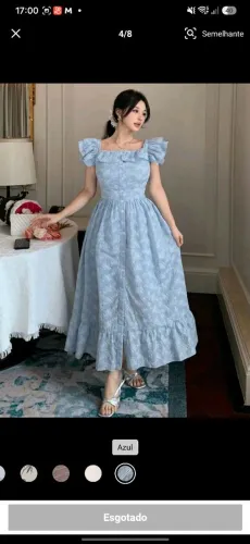 Vestido dazy novo azul bebê